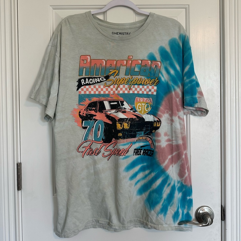 Chemistry Men's American Racing Graphic Tee - Blue and Red